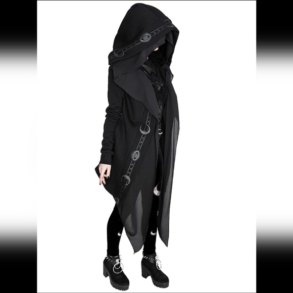 Gothic Moon Witch Pentagram Hoodie Jacket Killstar hot topic Dollskill Widow - Picture 1 of 3